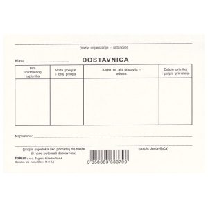 Obrazac B-6 dostavnica Fokus