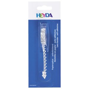 Traka čipka ljepljiva  8mmx2m Srca Heyda 20-48800 92 srebrna blister!!