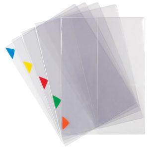 Fascikl preklopni A4+ 200my pvc pk5 Tarifold(Djois) 511559 (unut.džep+oznake u boji) prozirni!!