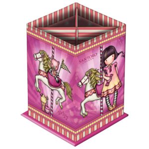 Čaša za olovke karton kvadratna sa postoljem Carousel Gorjuss 404GJ08!!