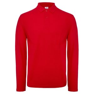 Majica dugi rukavi polo B&C ID.001 LSL 180g crvena S